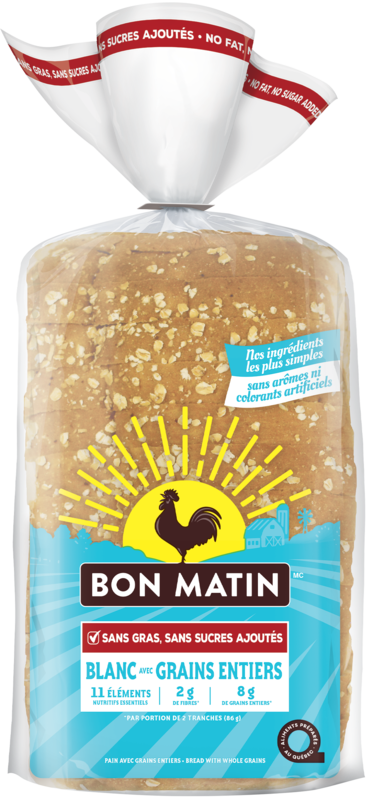 Bon Matin™ No Fat, No Sugar Added White Bread with Whole Grains