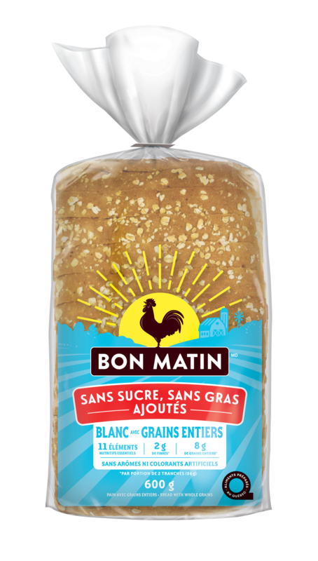 Bon Matin No Sugar, No Fat Added White Bread with Whole Grains Loaf