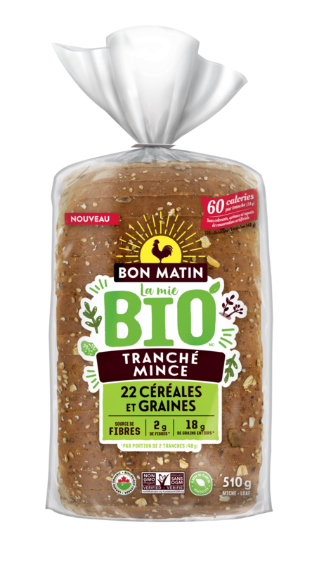 Bon Matin® La mie Bio™ Thin Sliced 22 Grains & Seeds Organic Bread
