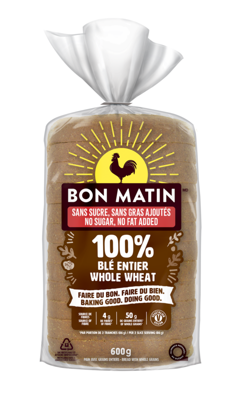 Bon Matin® No Sugar, No Fat Added 100% Whole Wheat Bread