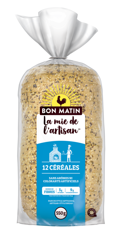 Bon Matin® La mie de l'artisan 12 Grain Loaf, 500 g