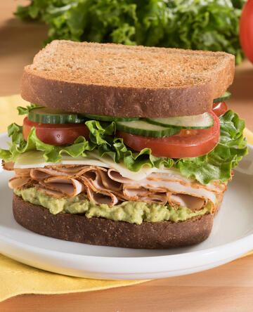 Avocado and Turkey Club Sandwich
