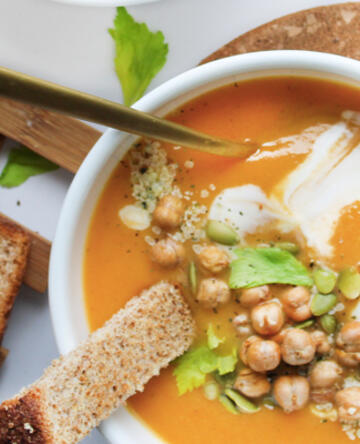 Chickpea, Red Lentil and Carrot Creamy Soup 