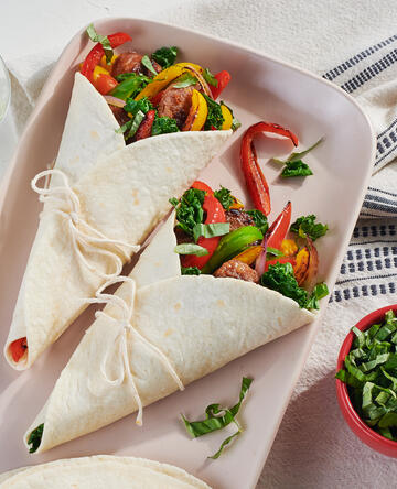 Keto Sausage and Peppers Wrap