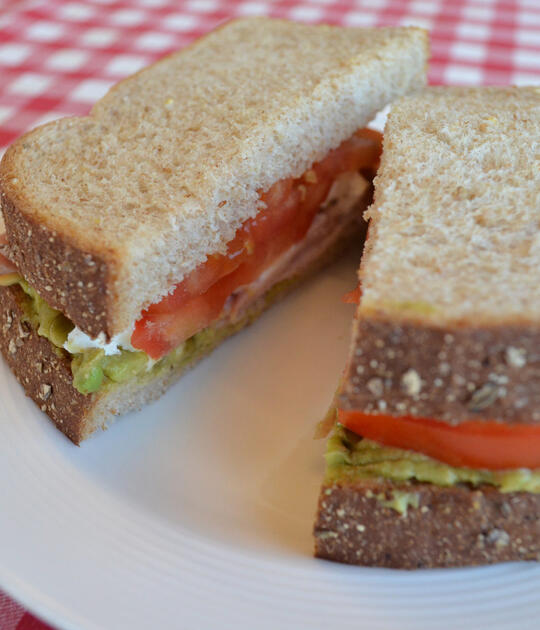 Ham and Goat Cheese with Zesty Avocado Sandwich