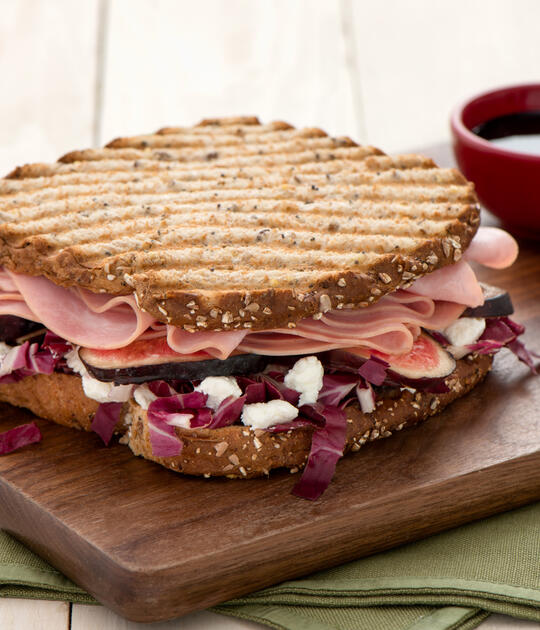 Ham and Goat Cheese Panini with Radicchio and Figs