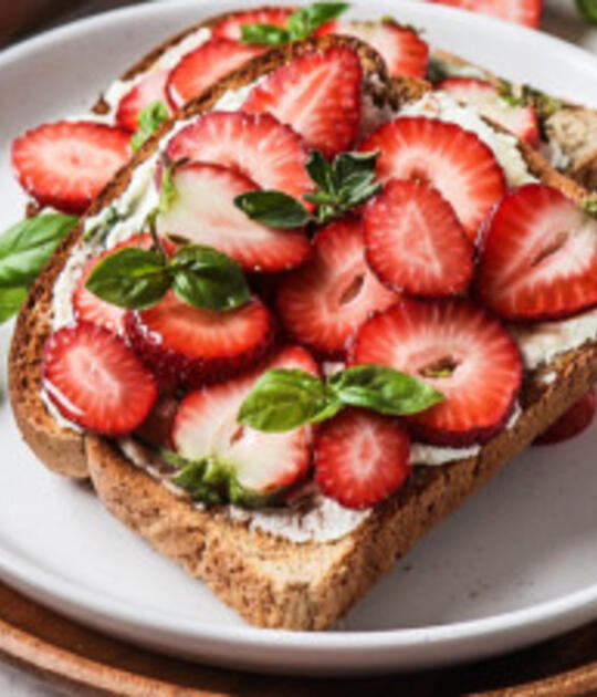 Lemon Goat Cheese and Strawberry Toast