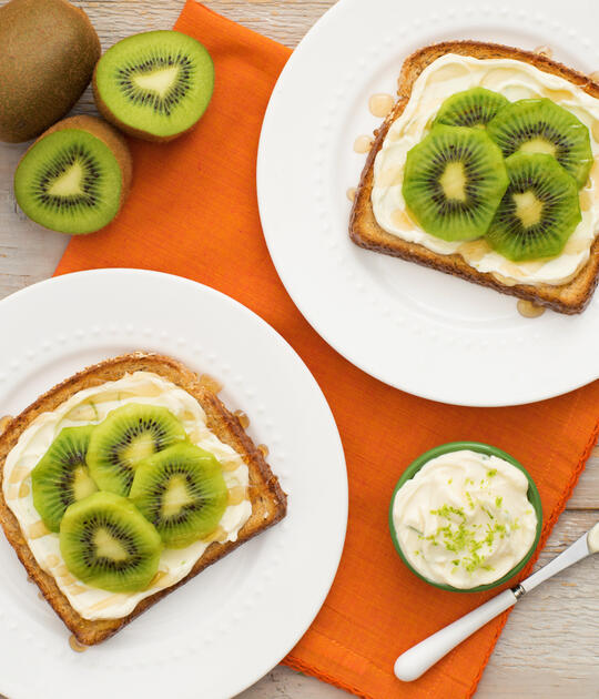 Open-Face Kiwi Lime Breakfast Sandwich