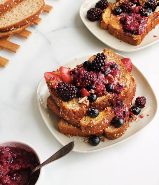 French Toast with Red Berry Compote