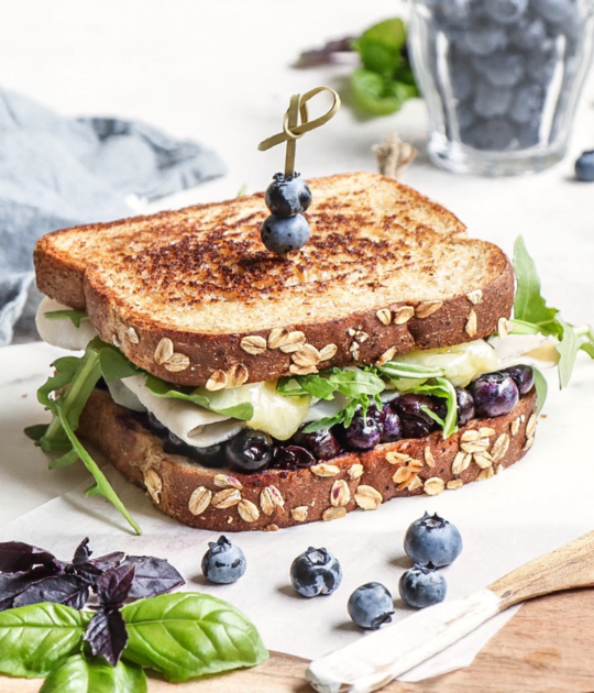 Grilled Cheese with Blueberries, Turkey and Cheddar