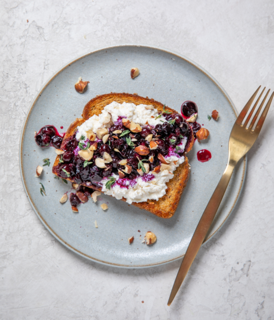 Ricotta and Blueberry Toast