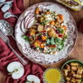 Pearl Couscoous with Squash, Apples and Curried Croutons