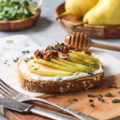 Toast with Goat Cheese, Pears, and Pecans