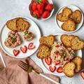Salmon Tartare with Strawberries and Heart-shaped Croutons