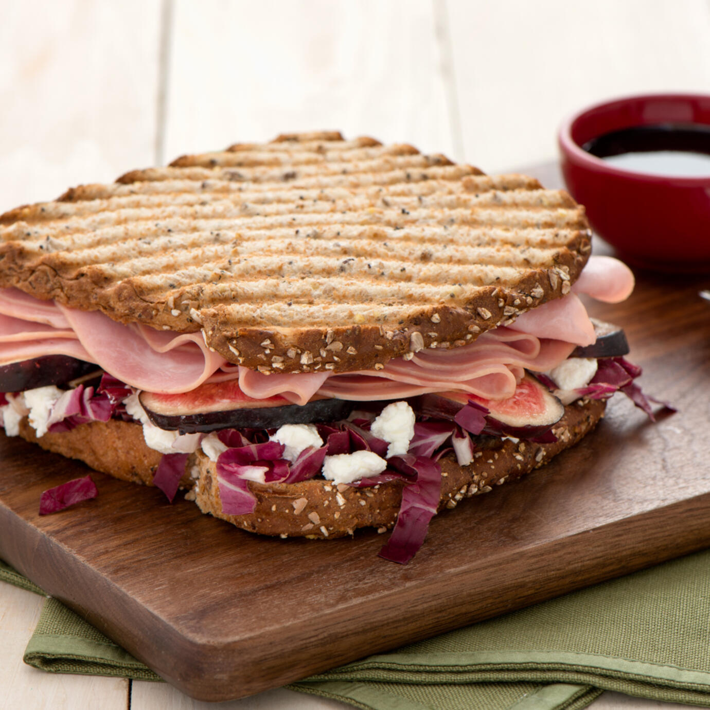 Ham and Goat Cheese Panini with Radicchio and Figs