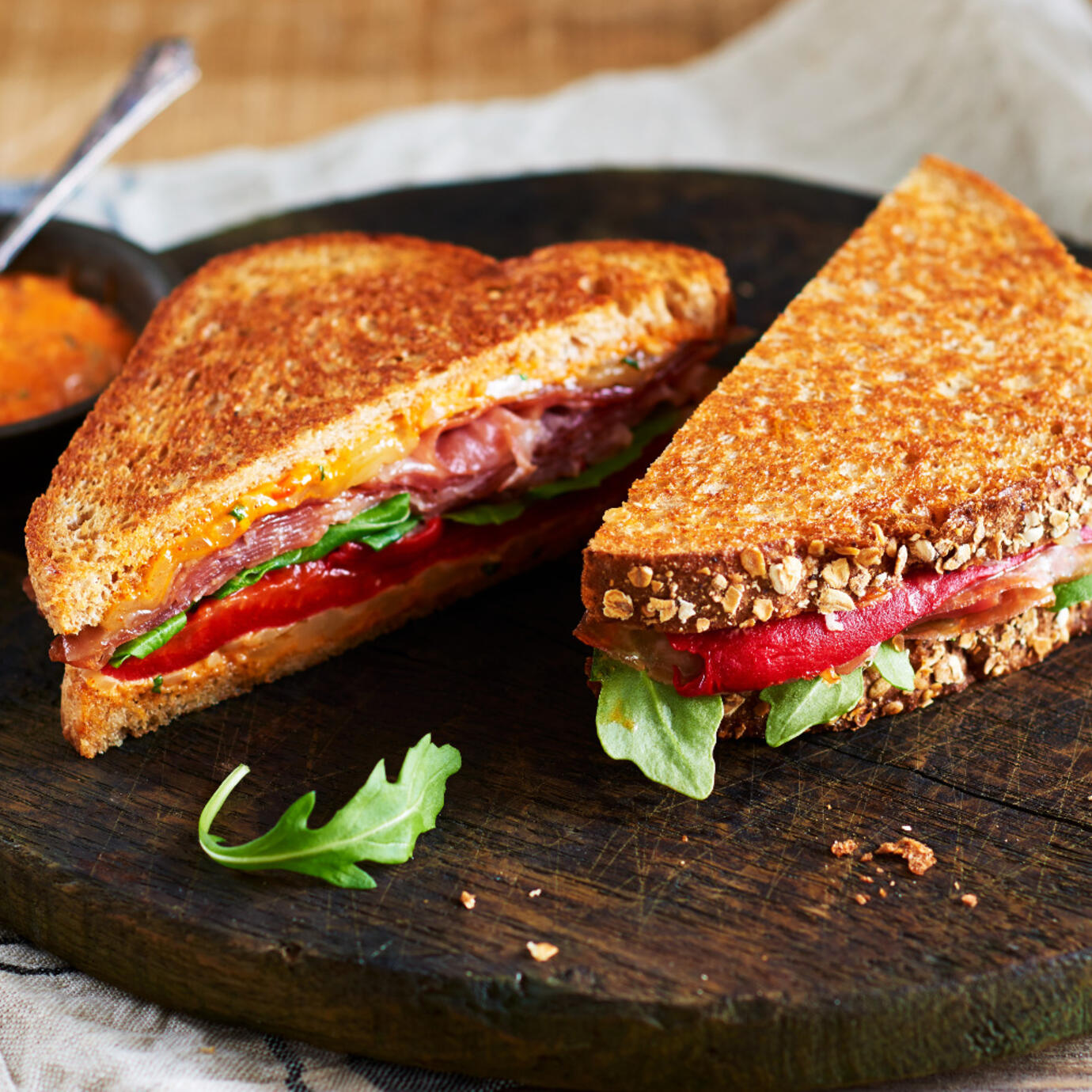 Prosciutto and Roasted Red Pepper Sandwich