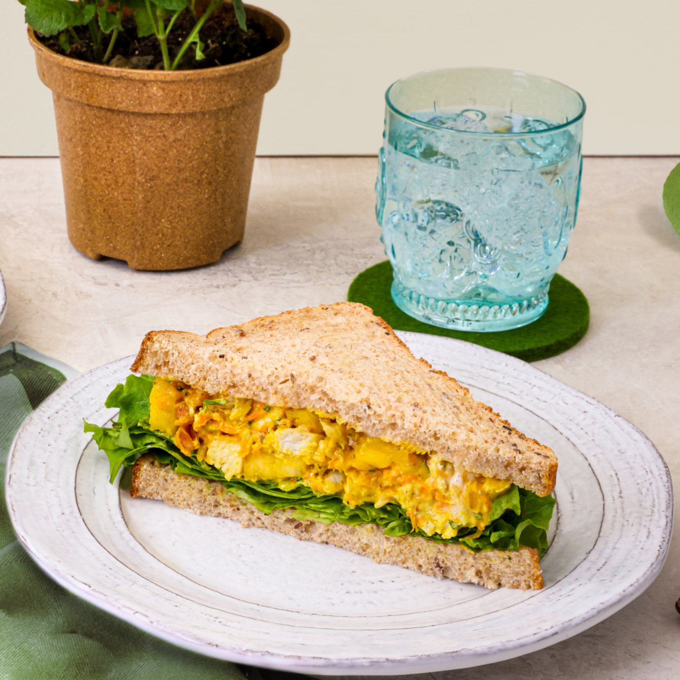 Chicken Salad Sandwich with Curried Pineapple