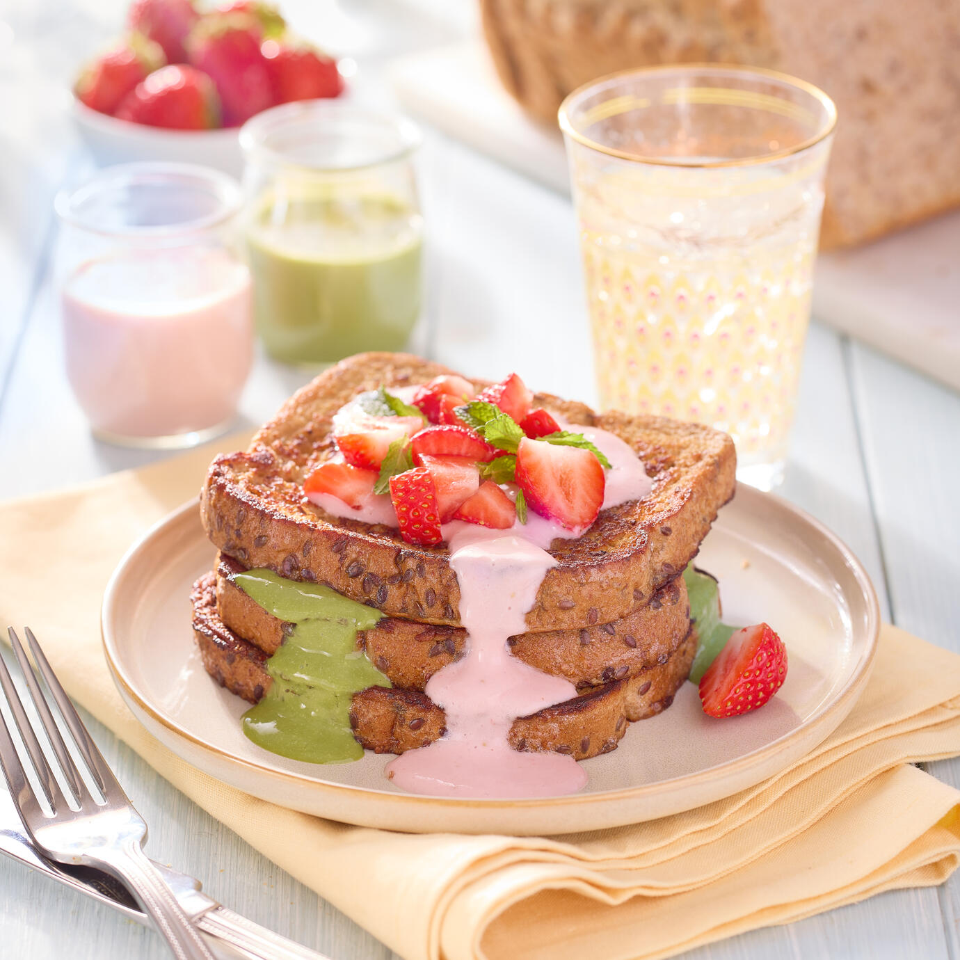 Strawberry Macha French Toast Recipe